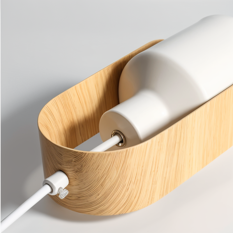 MiniLog HängespotLicht - Nordische Holzmaserung Metall Pendelleuchte