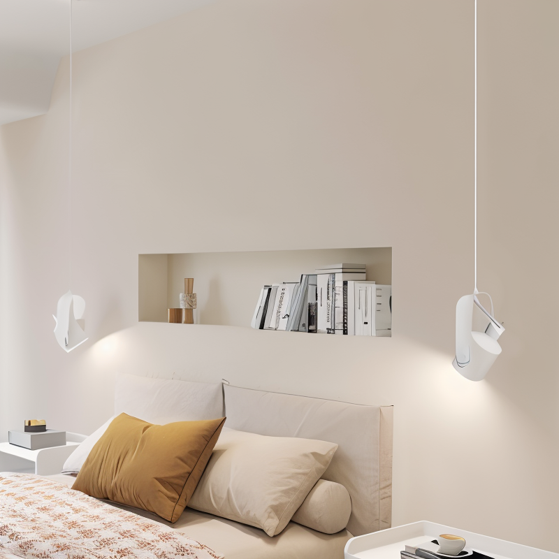 MiniLog HängespotLicht - Nordische Holzmaserung Metall Pendelleuchte