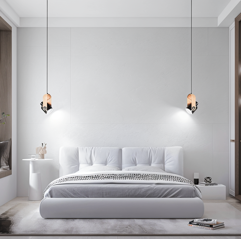 MiniLog HängespotLicht - Nordische Holzmaserung Metall Pendelleuchte