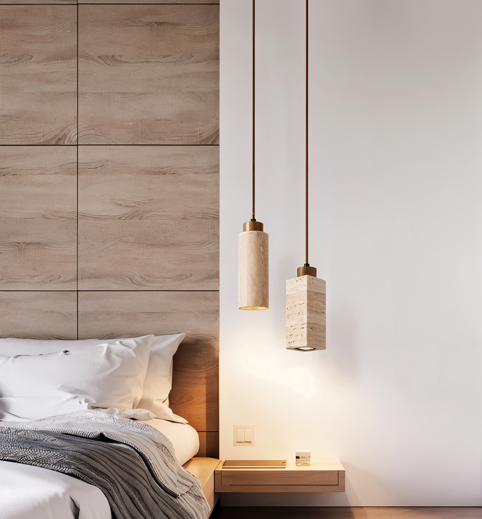 Marmor-Deckenlampen beleuchtung - Zylindrische Marmorleuchten - Röhrenpendelleuchte