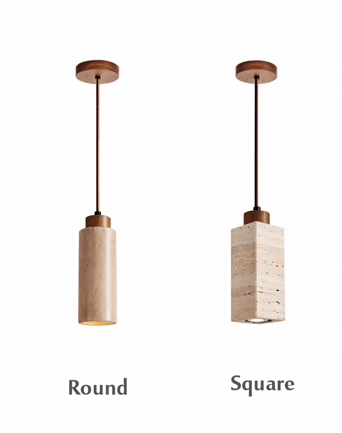 Marmor-Deckenlampen beleuchtung - Zylindrische Marmorleuchten - Röhrenpendelleuchte