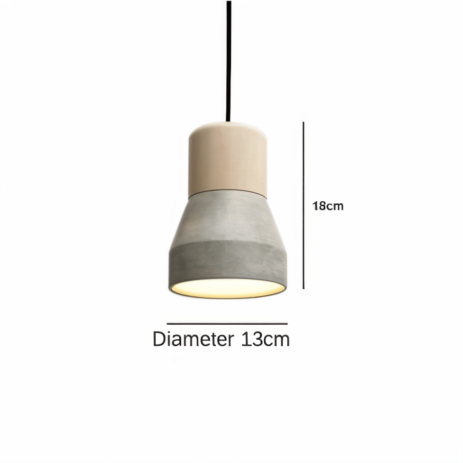 MixTint Pendelleuchte - Deckenleuchte aus Beton mit Holzakzenten