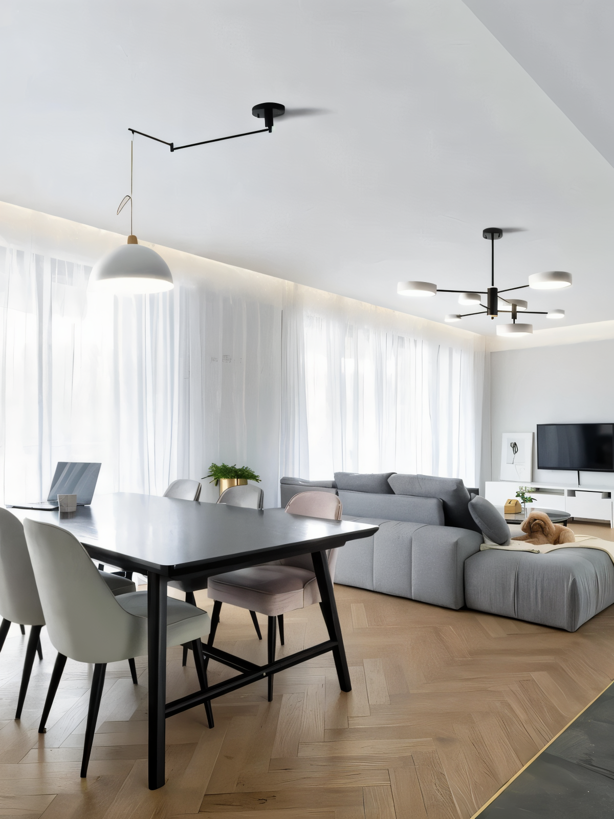 ModerLite Pendelleuchte - Verstellbare Eisen Kuppel Hängelampe