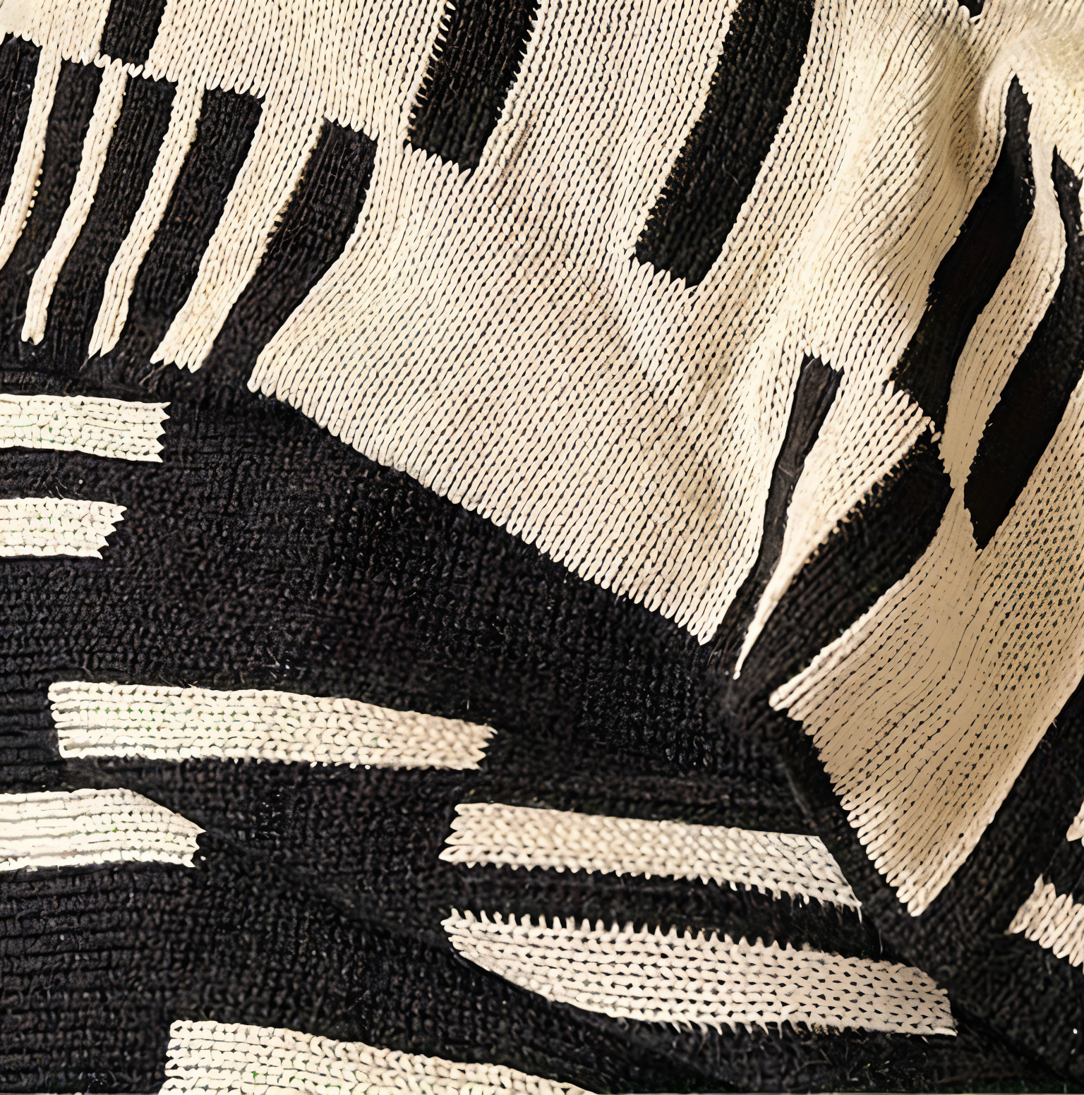 Neutral Dash Plaid - Schwarz Beige Acryl Fleece Blanket - Strick Bett Throw