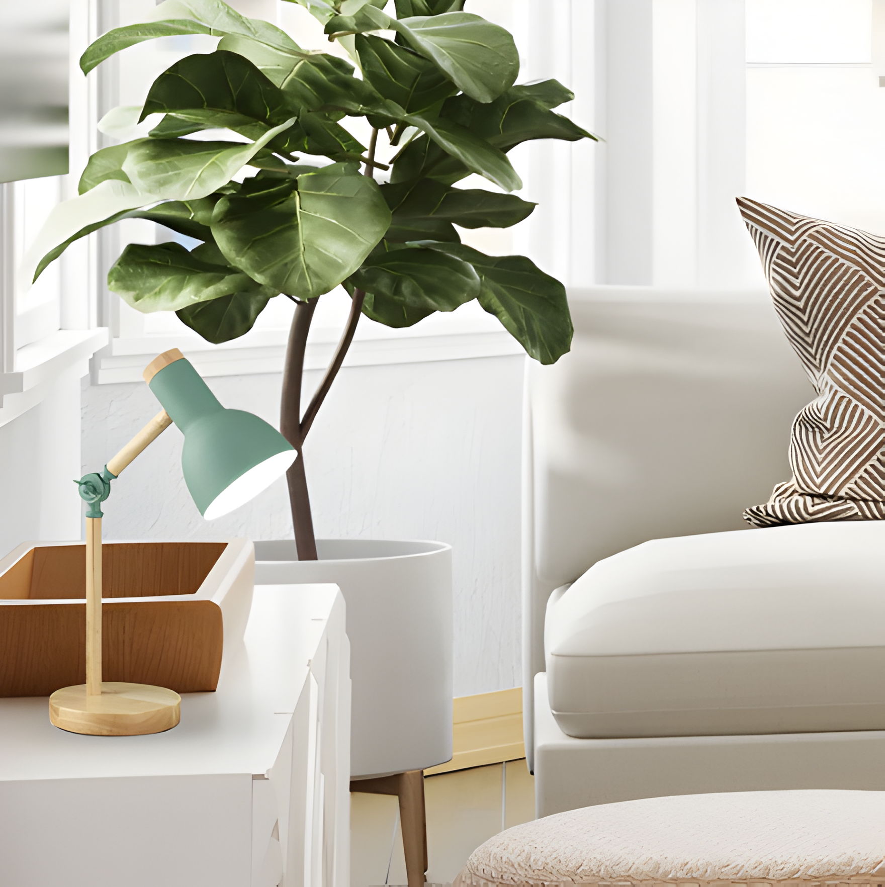 Nordelux Tischlampe - Bunte Macaron LED Verstellbare Schreibtischlampe aus Holz