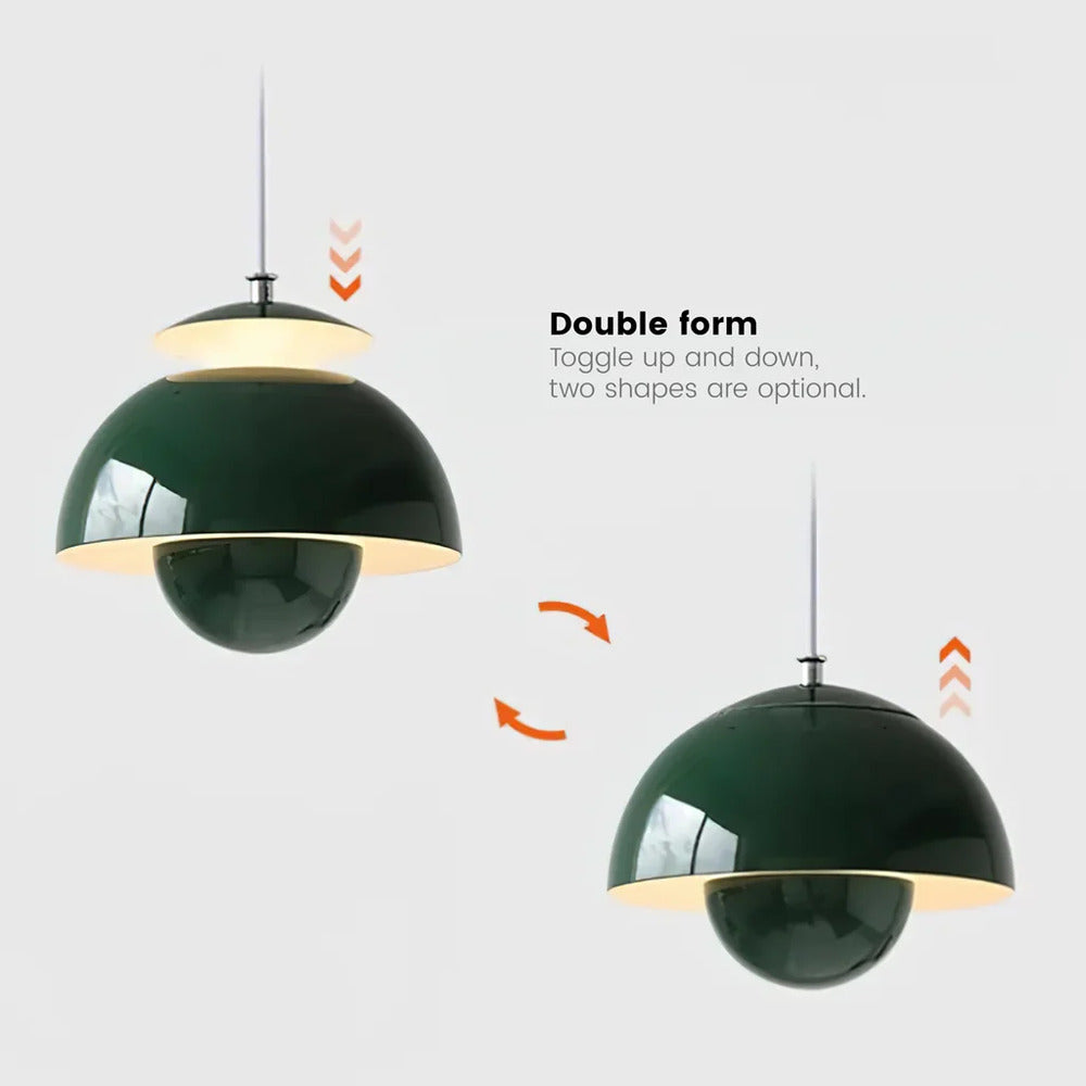 Nordisch Metall Pendelleuchte 25 cm – Nordisches Design, Blütenform, Retro-Stil
