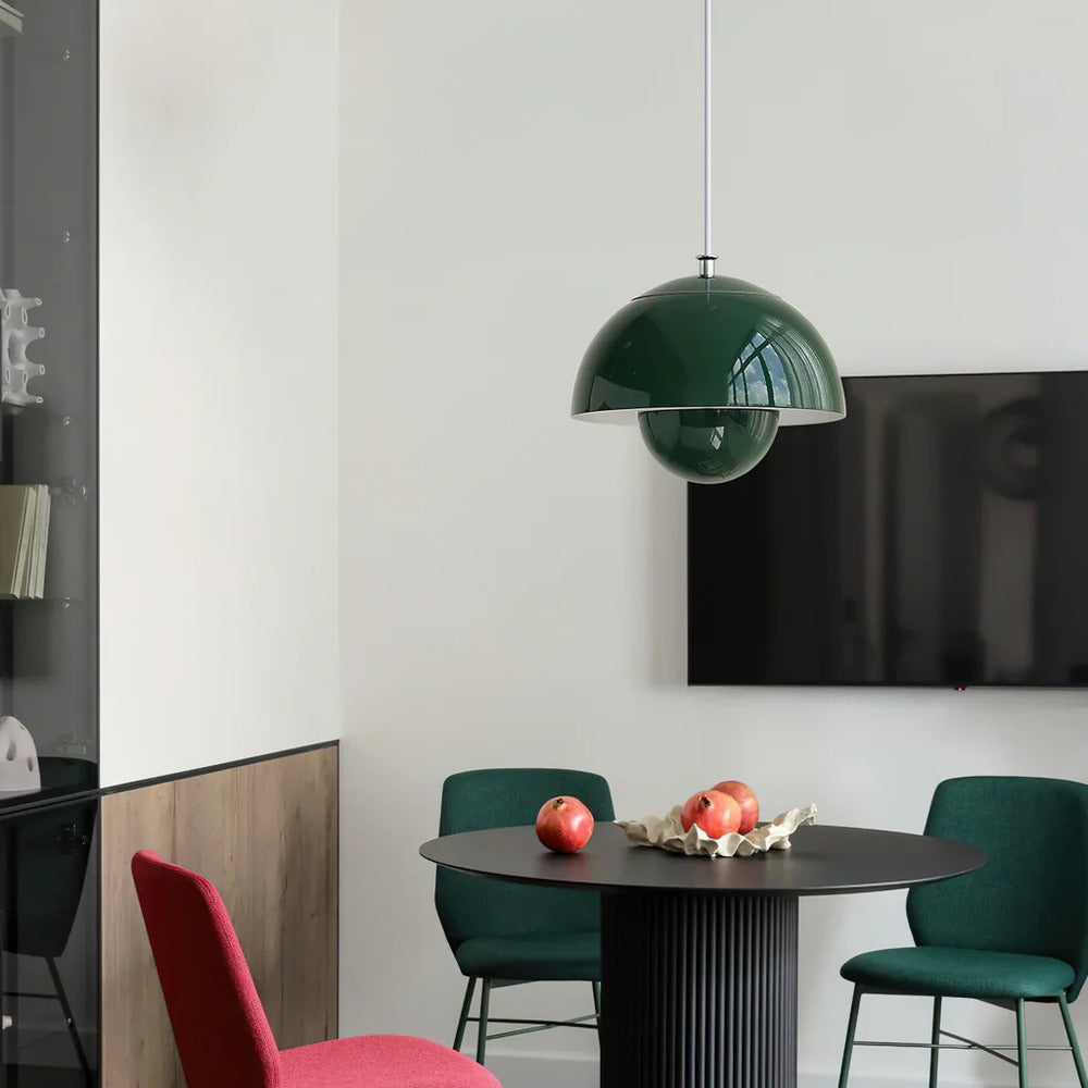 Nordisch Metall Pendelleuchte 25 cm – Nordisches Design, Blütenform, Retro-Stil