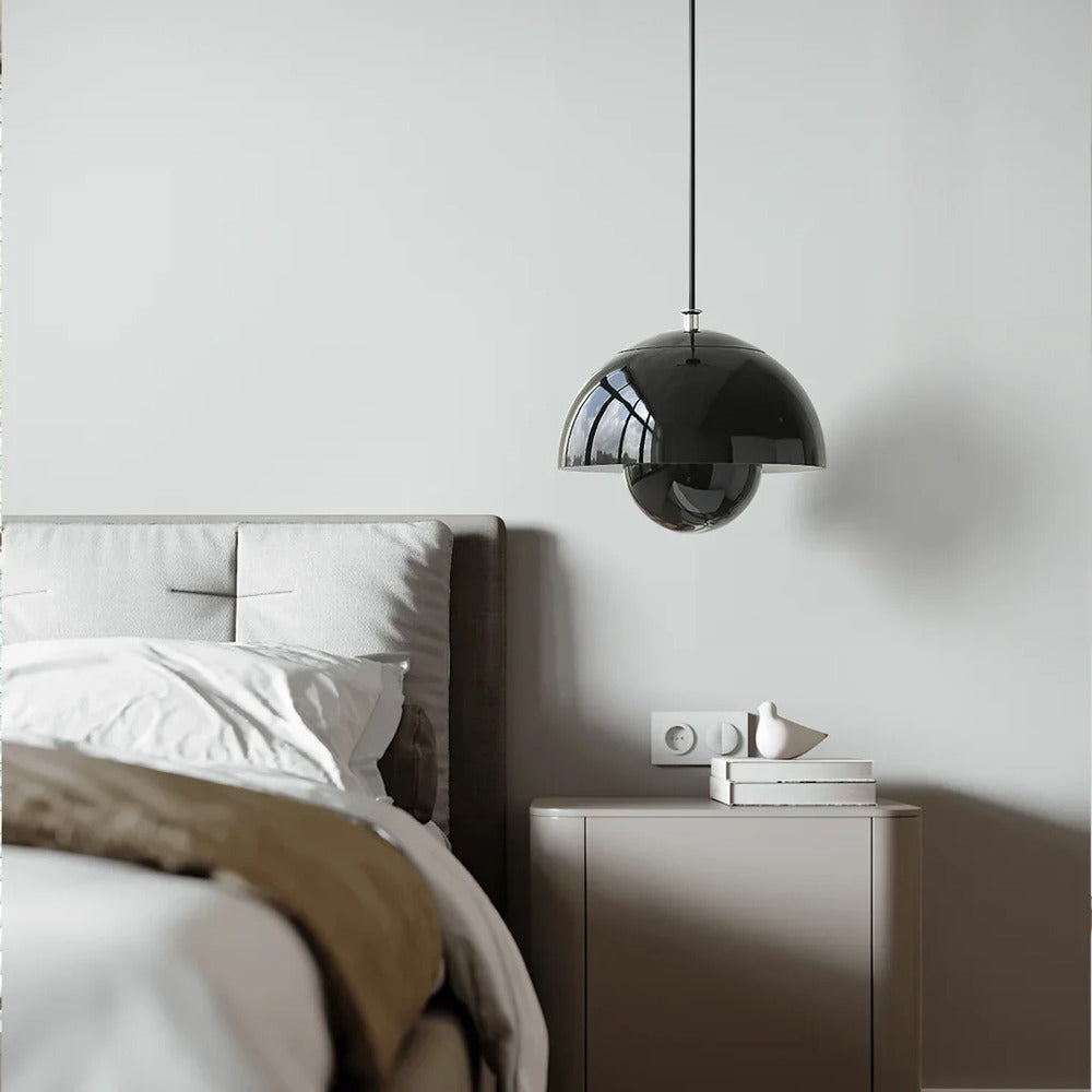 Nordisch Metall Pendelleuchte 25 cm – Nordisches Design, Blütenform, Retro-Stil