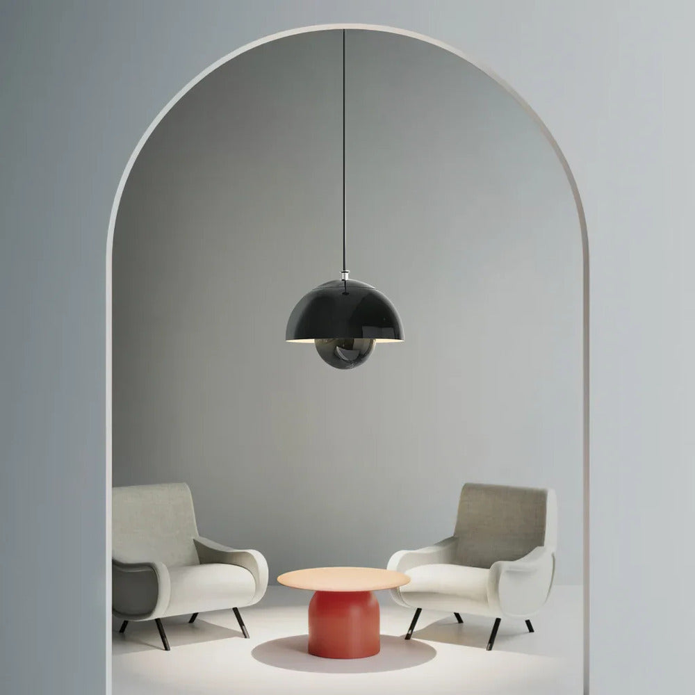 Nordisch Metall Pendelleuchte 25 cm – Nordisches Design, Blütenform, Retro-Stil