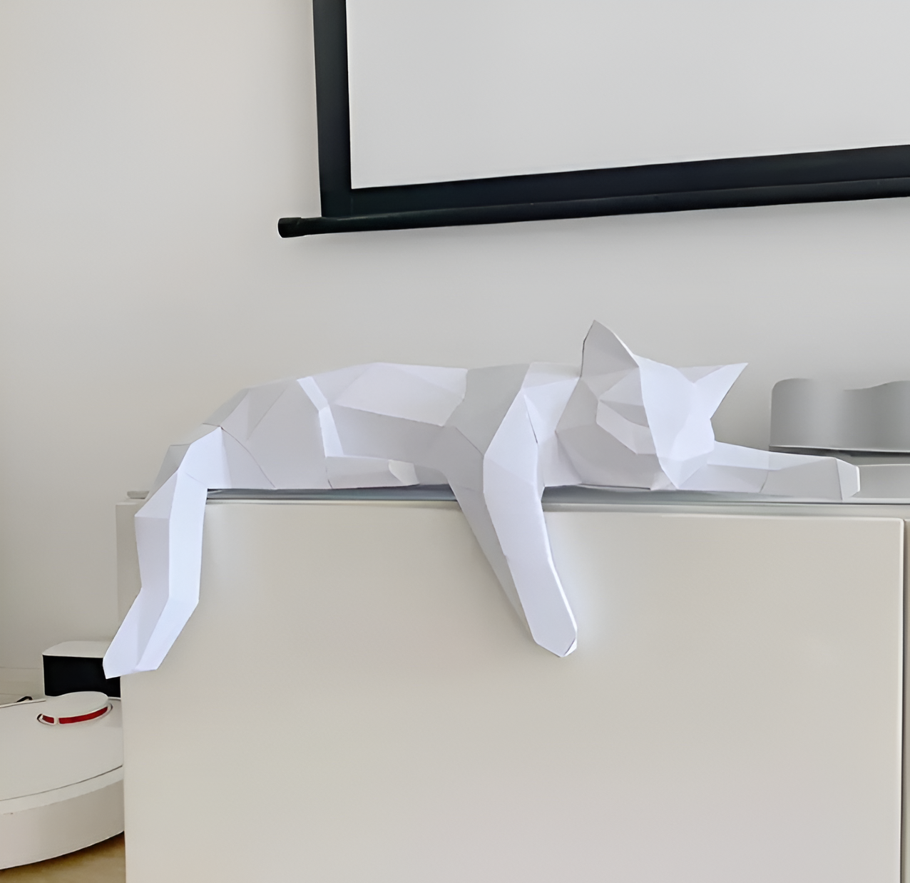 OriPurr - Künstlerische DIY Schwarz Weiß 3D Lethargisch Origami Katze Deko