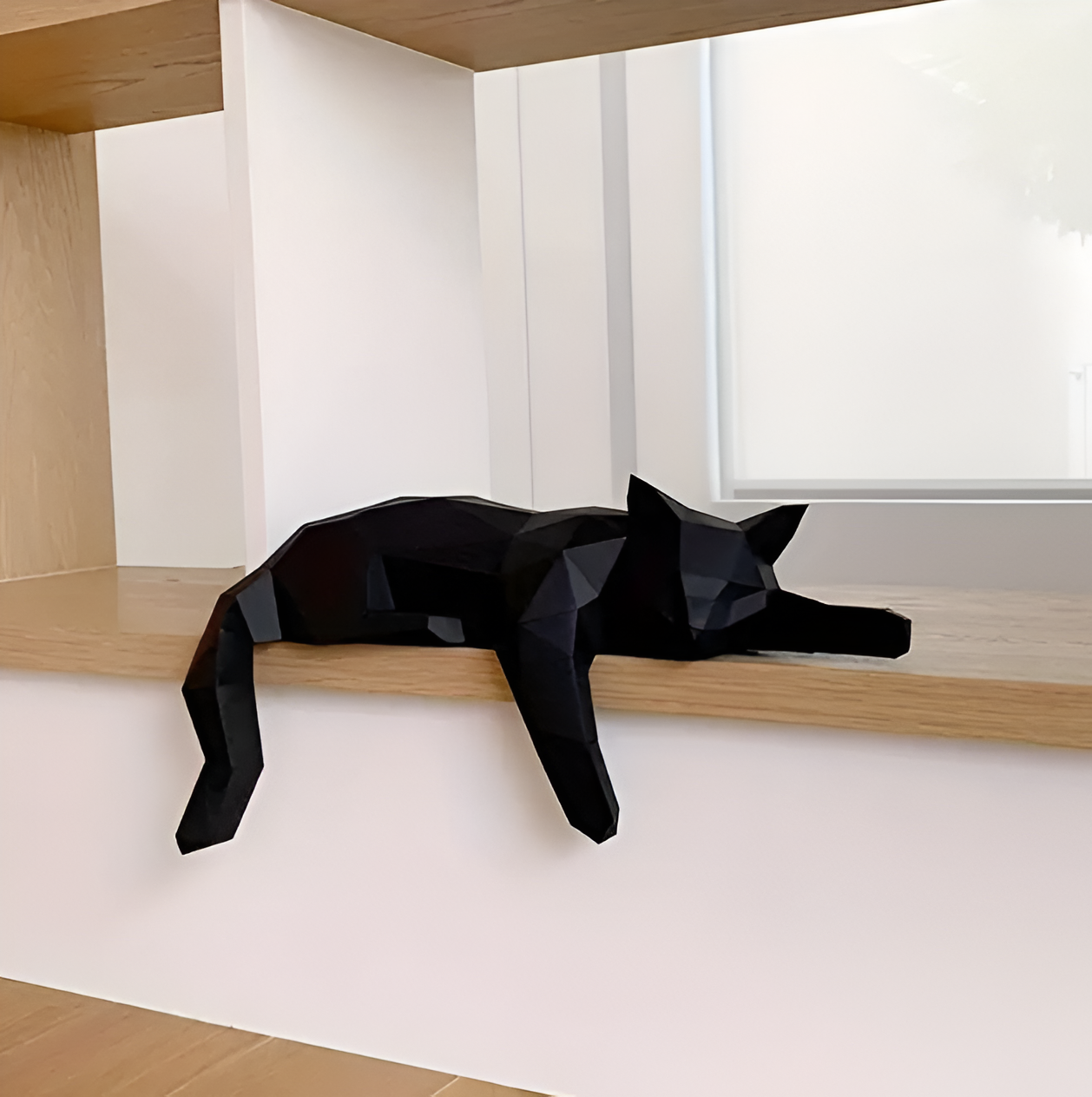 OriPurr - Künstlerische DIY Schwarz Weiß 3D Lethargisch Origami Katze Deko