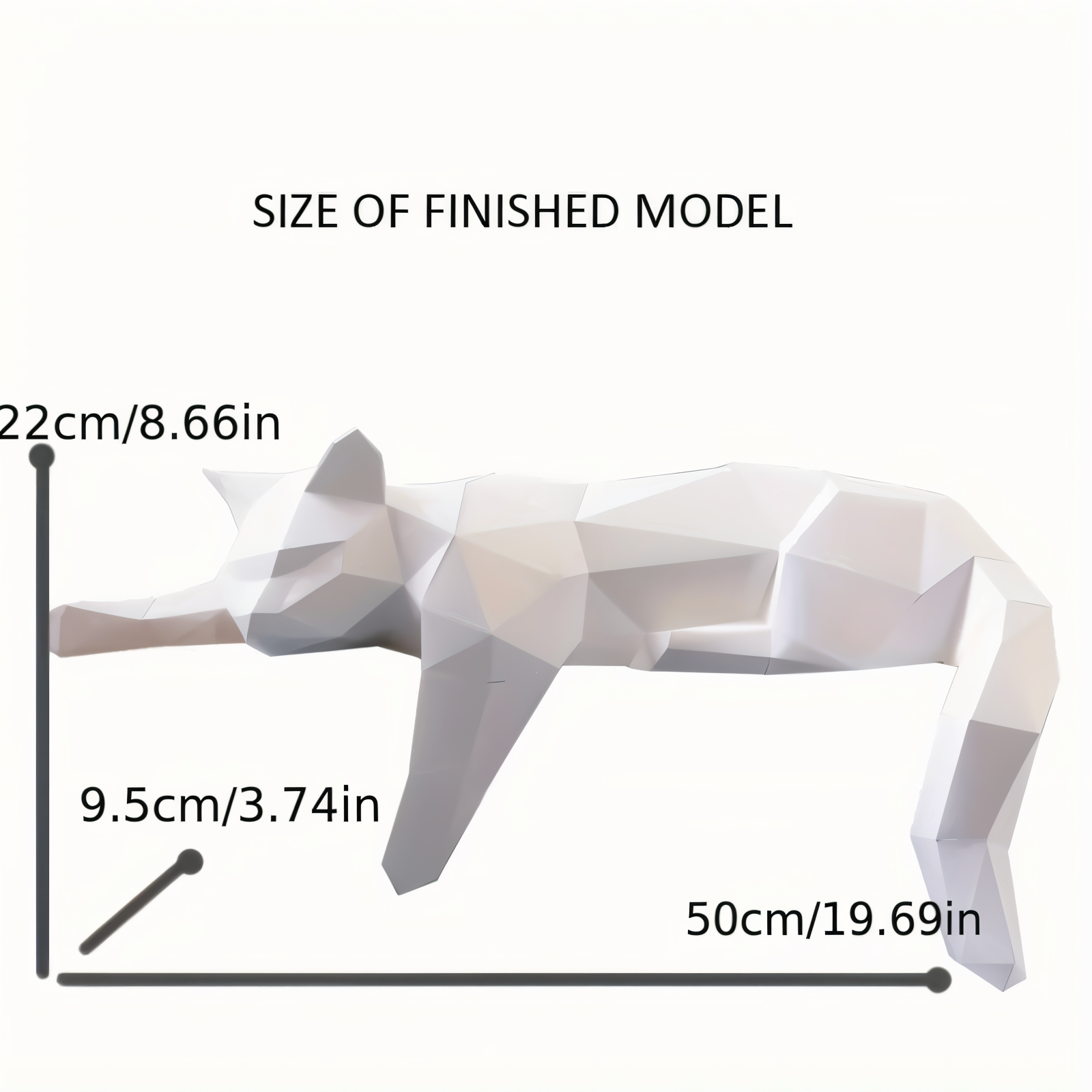 OriPurr - Künstlerische DIY Schwarz Weiß 3D Lethargisch Origami Katze Deko