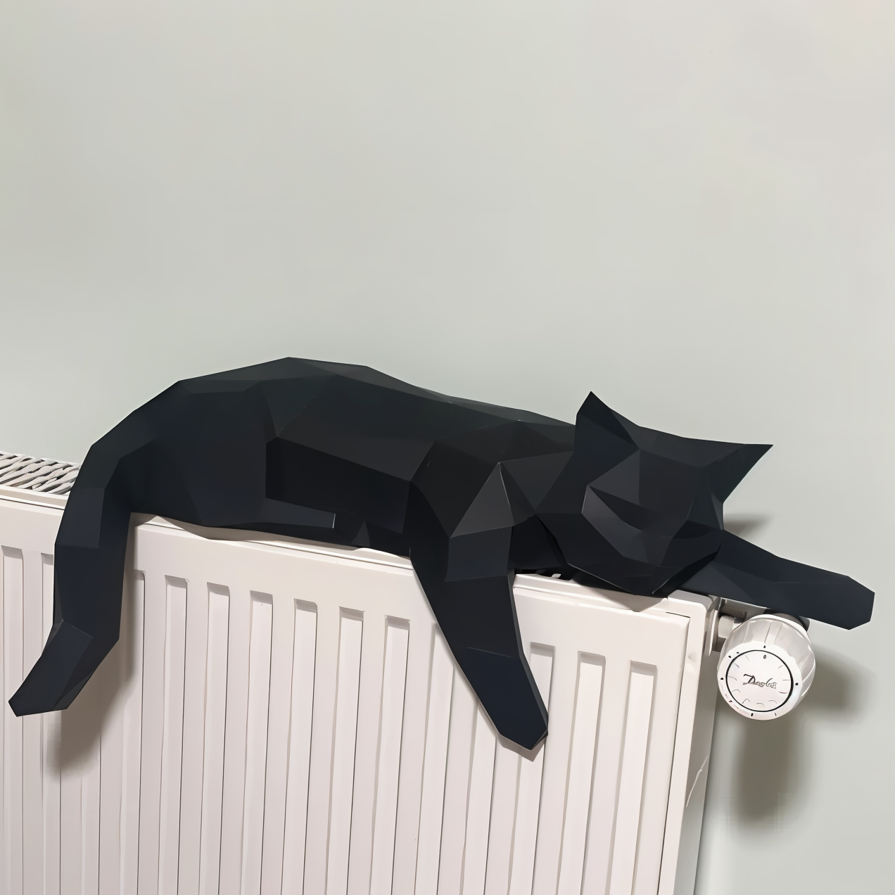 OriPurr - Künstlerische DIY Schwarz Weiß 3D Lethargisch Origami Katze Deko