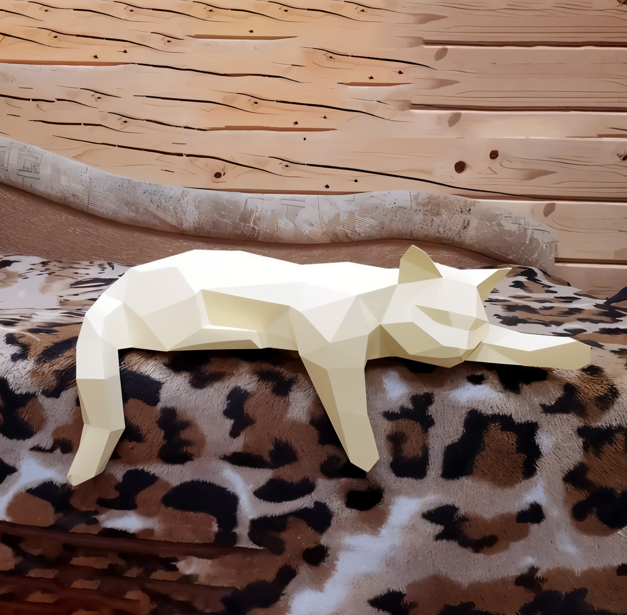 OriPurr - Künstlerische DIY Schwarz Weiß 3D Lethargisch Origami Katze Deko