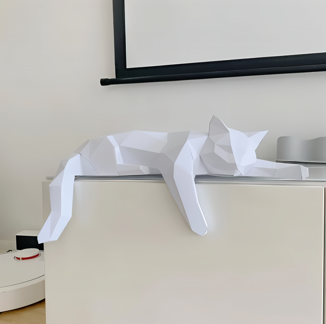 OriPurr - Künstlerische DIY Schwarz Weiß 3D Lethargisch Origami Katze Deko