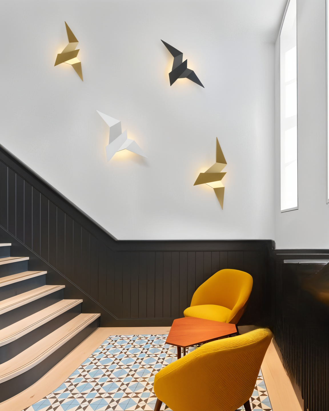 OriTori Wandleuchte - Geometrische Origami Vogel Wandleuchte - Japanischer Stil Wandleuchte Design