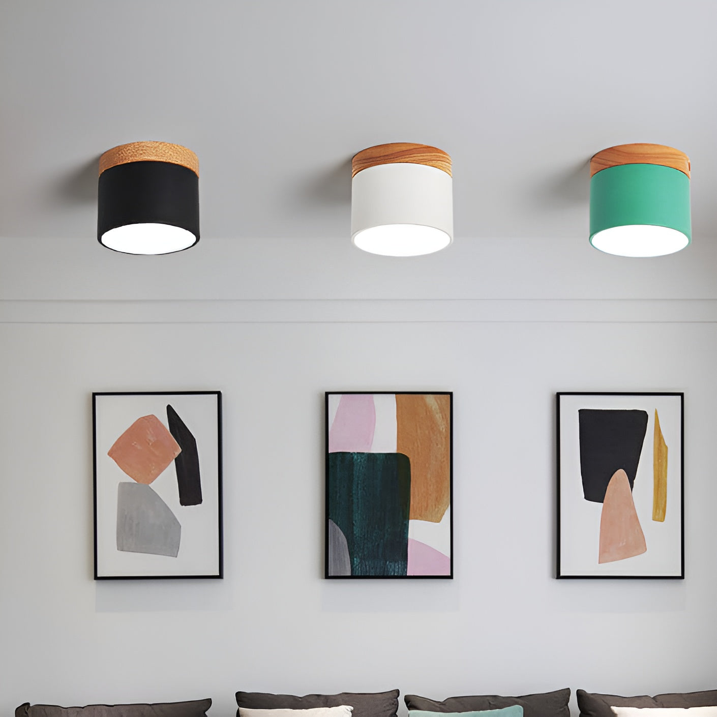 PastelGlow Zylinderlampe - Vintage Flush Mount Deckenleuchte