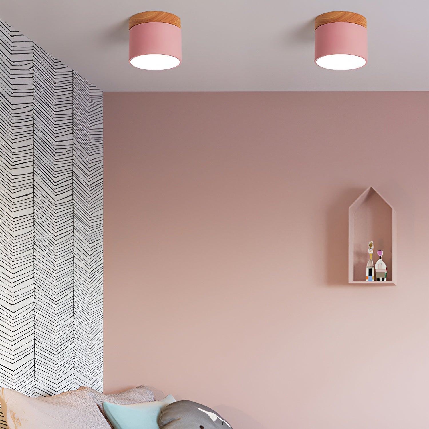 PastelGlow Zylinderlampe - Vintage Flush Mount Deckenleuchte