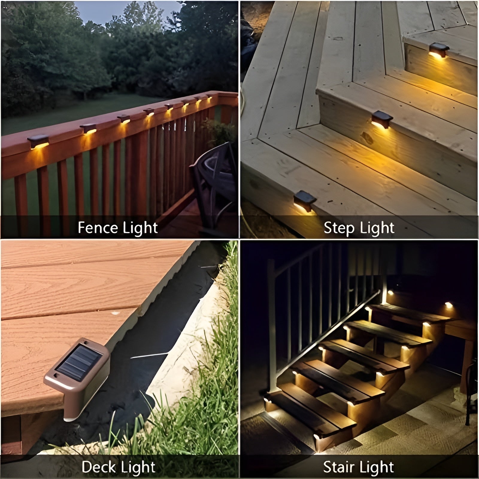 PathStep Lights- LED Solar-Treppenbeleuchtung- Wasserdichte Wandleuchte für draußen