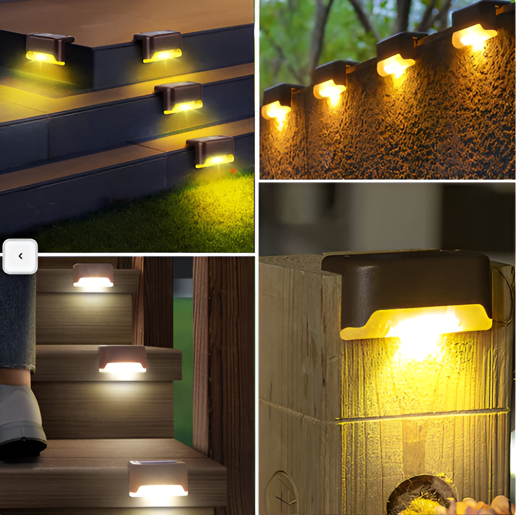 PathStep Lights- LED Solar-Treppenbeleuchtung- Wasserdichte Wandleuchte für draußen