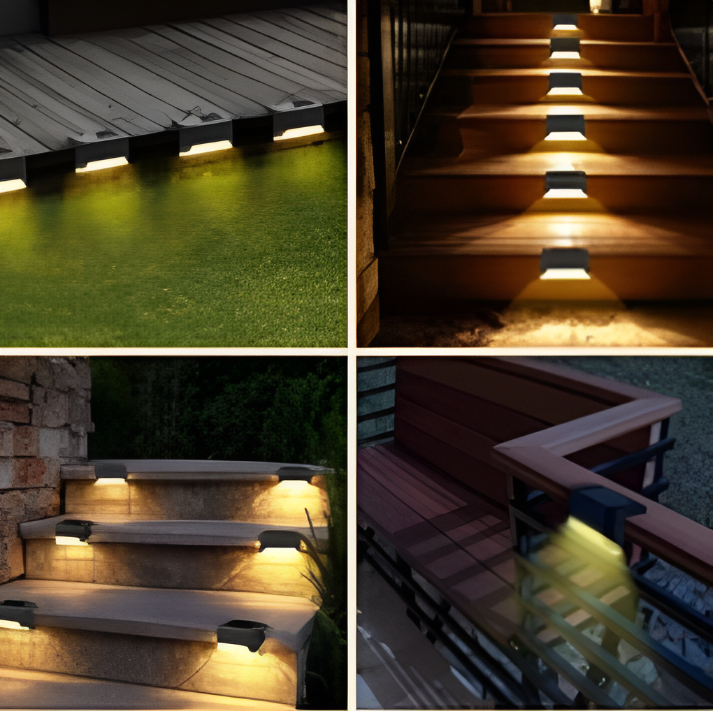 PathStep Lights- LED Solar-Treppenbeleuchtung- Wasserdichte Wandleuchte für draußen