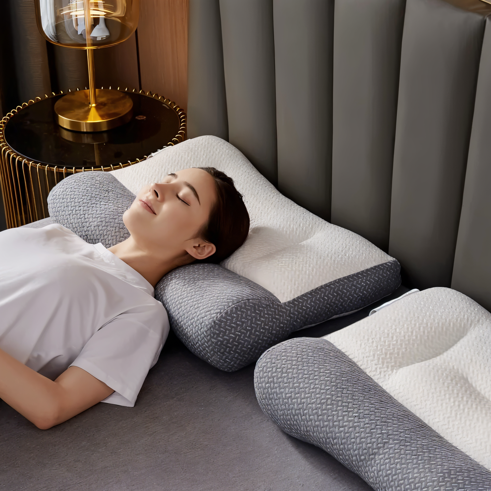 PolyePlush Kopfkissen - Premium Komfort Nackenkissen für Schmerz & Müdigkeit Relief