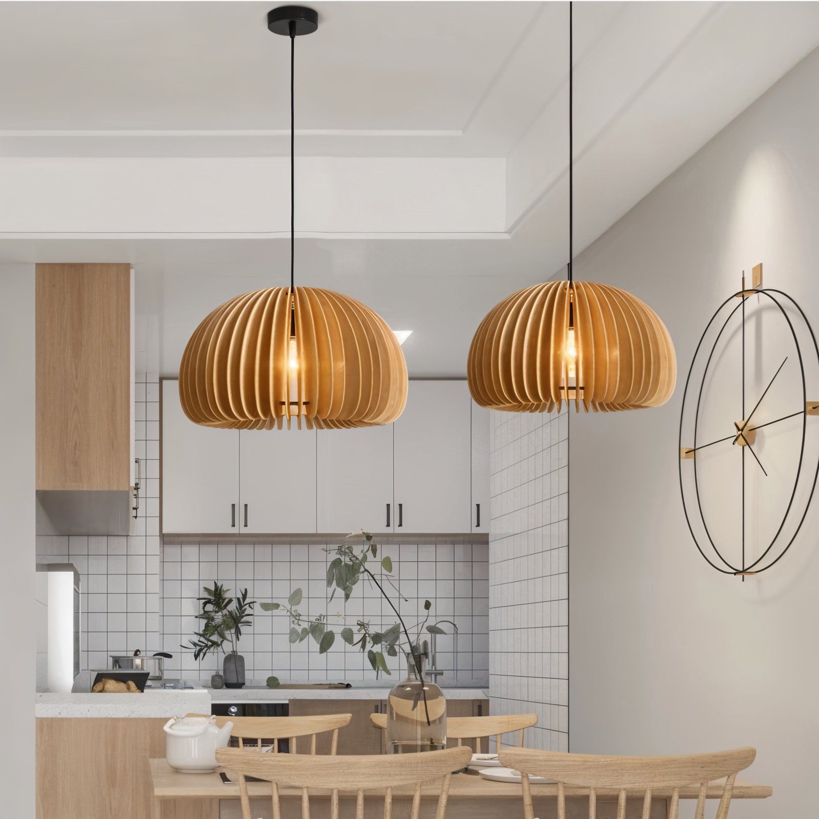 Wooden Dream Pendelleuchte - Handgefertigte Rustikale Holzkunst-Deckenleuchte