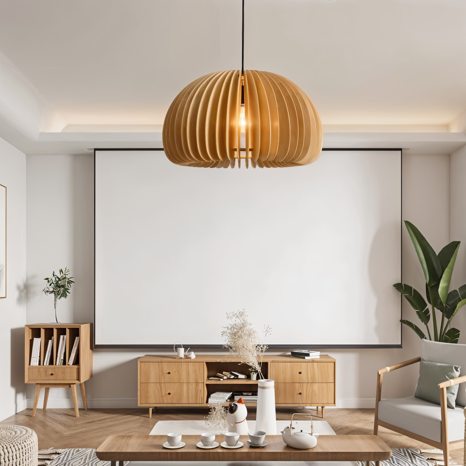 Wooden Dream Pendelleuchte - Handgefertigte Rustikale Holzkunst-Deckenleuchte