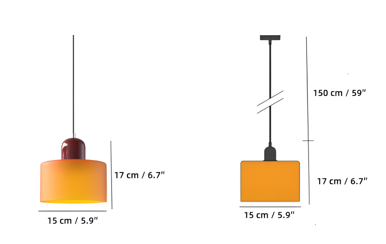 RadiantCyl Pendelleuchte -  Bunte Mini Zylindrische Glas Hängelampe