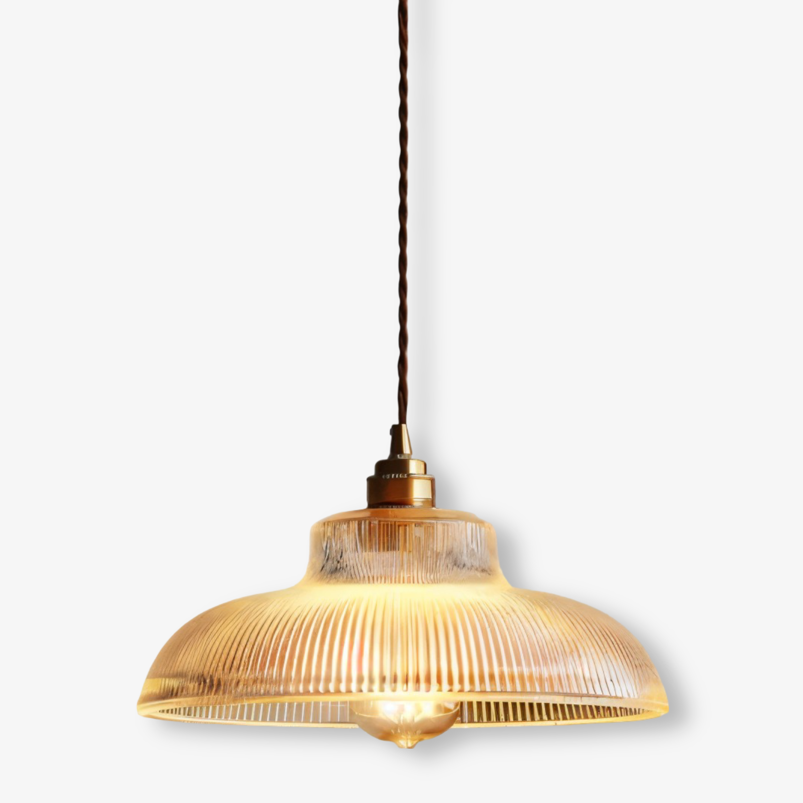 RetroStripe Pendelleuchte - Vintage Industrie Hängelampe - Stilvolle Lampe Glasschirm