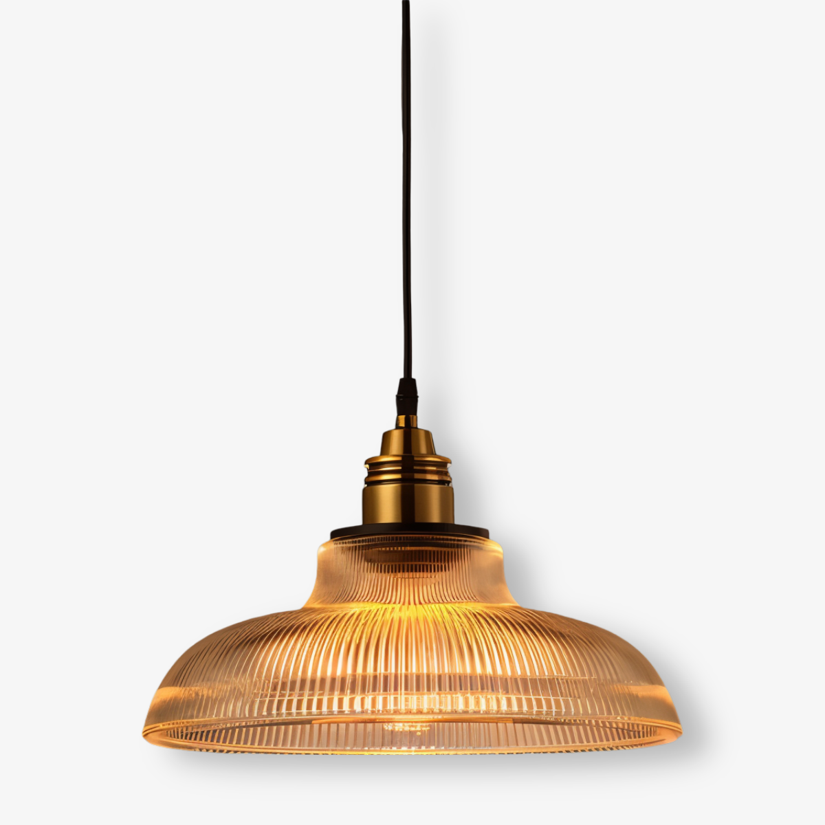 RetroStripe Pendelleuchte - Vintage Industrie Hängelampe - Stilvolle Lampe Glasschirm