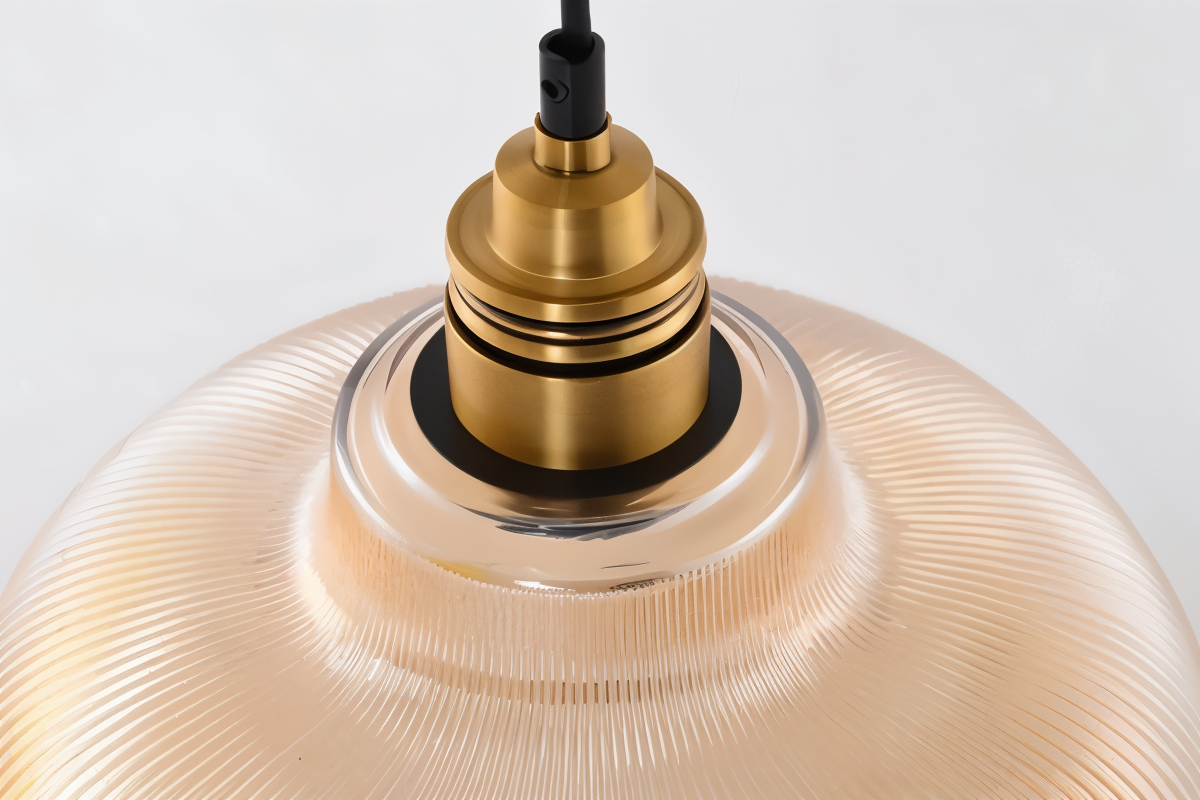 RetroStripe Pendelleuchte - Vintage Industrie Hängelampe - Stilvolle Lampe Glasschirm