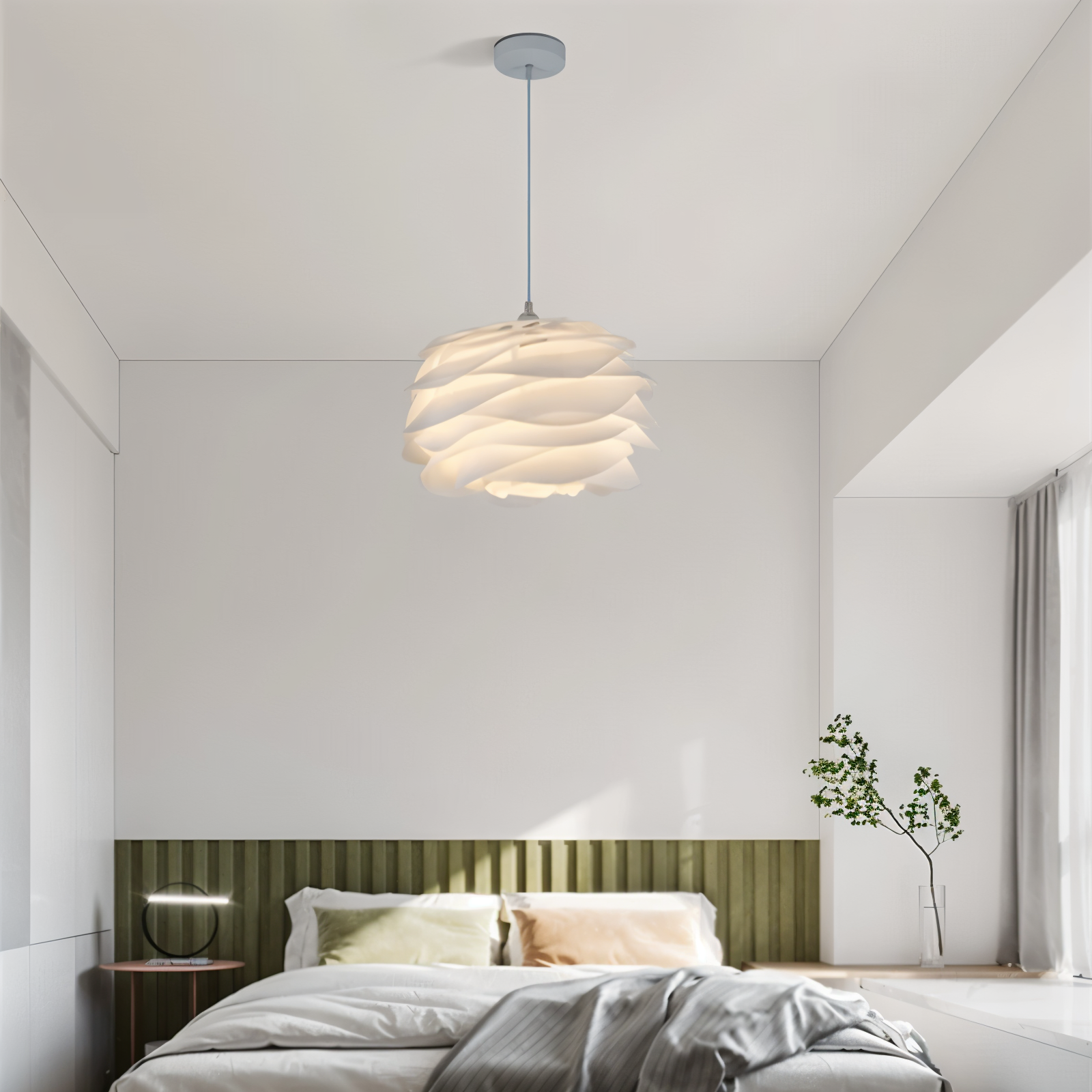 Rosy Pendelleuchte - Dekorative PVC Floral LED Hängelampe für Schlafzimmer