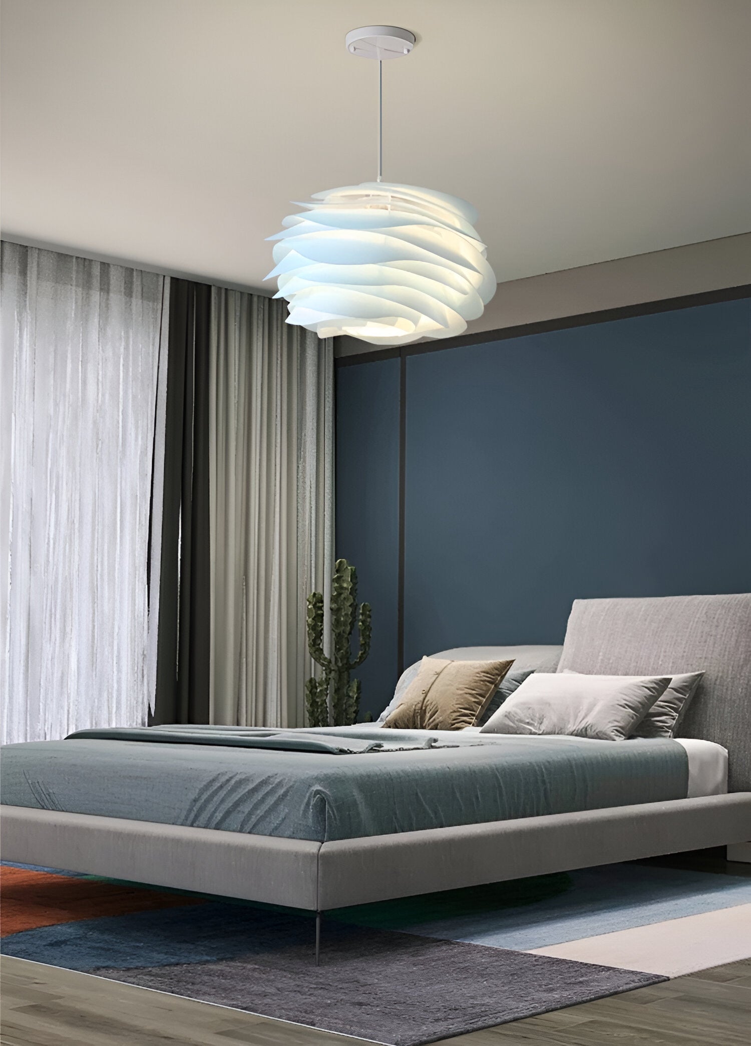 Rosy Pendelleuchte - Dekorative PVC Floral LED Hängelampe für Schlafzimmer