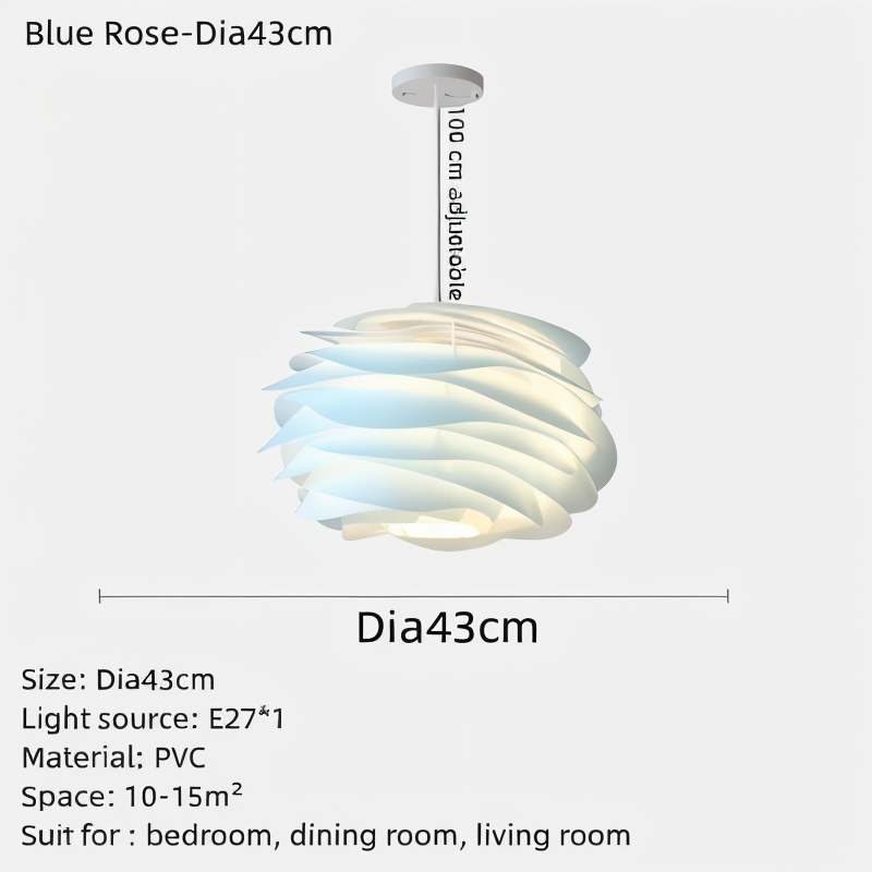 Rosy Pendelleuchte - Dekorative PVC Floral LED Hängelampe für Schlafzimmer