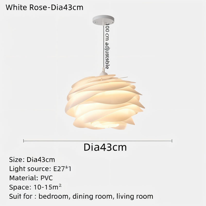 Rosy Pendelleuchte - Dekorative PVC Floral LED Hängelampe für Schlafzimmer