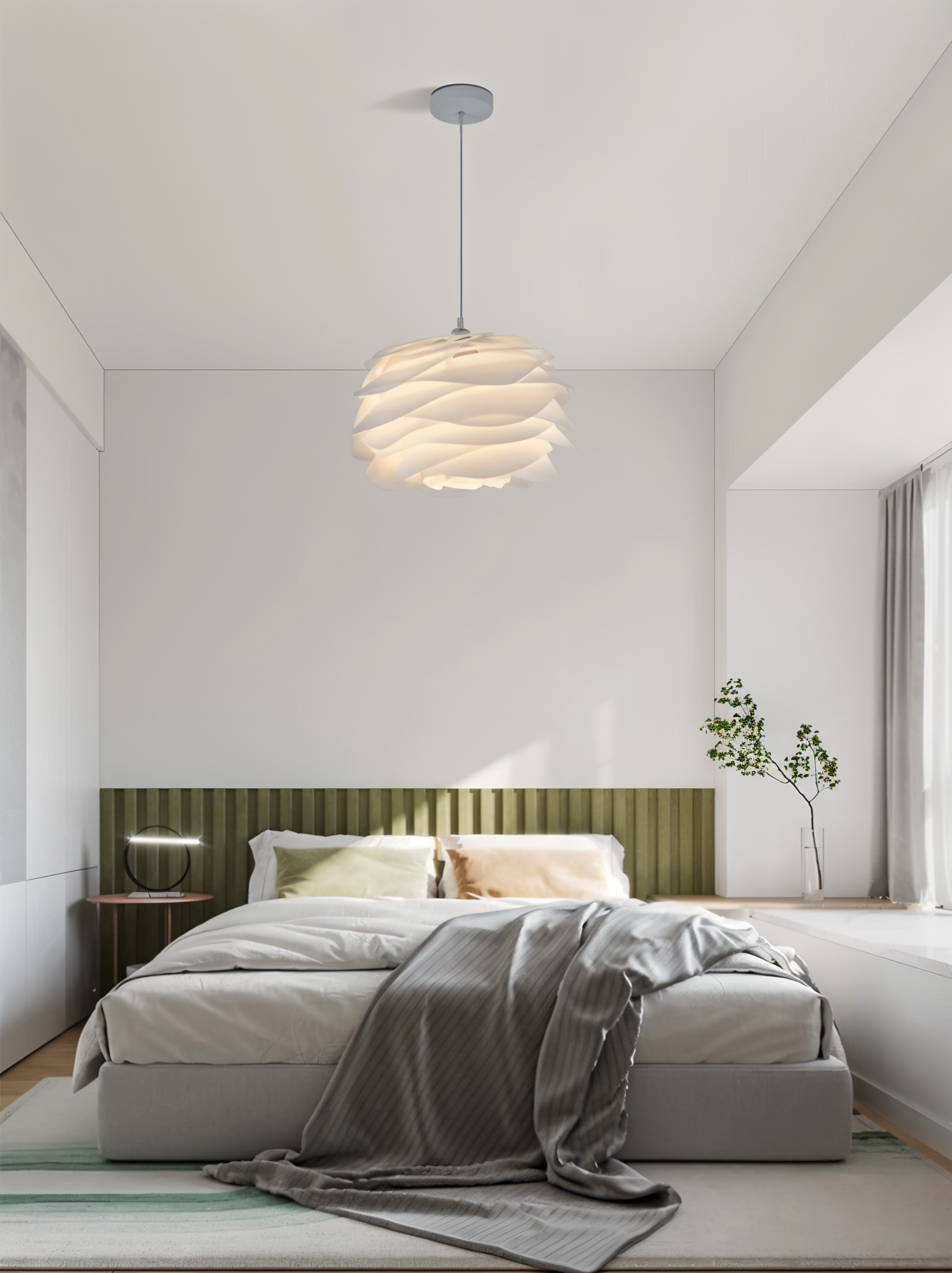 Rosy Pendelleuchte - Dekorative PVC Floral LED Hängelampe für Schlafzimmer