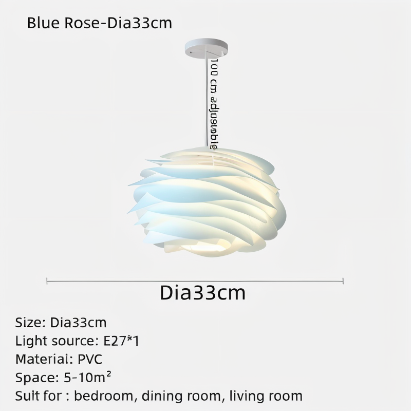 Rosy Pendelleuchte - Dekorative PVC Floral LED Hängelampe für Schlafzimmer