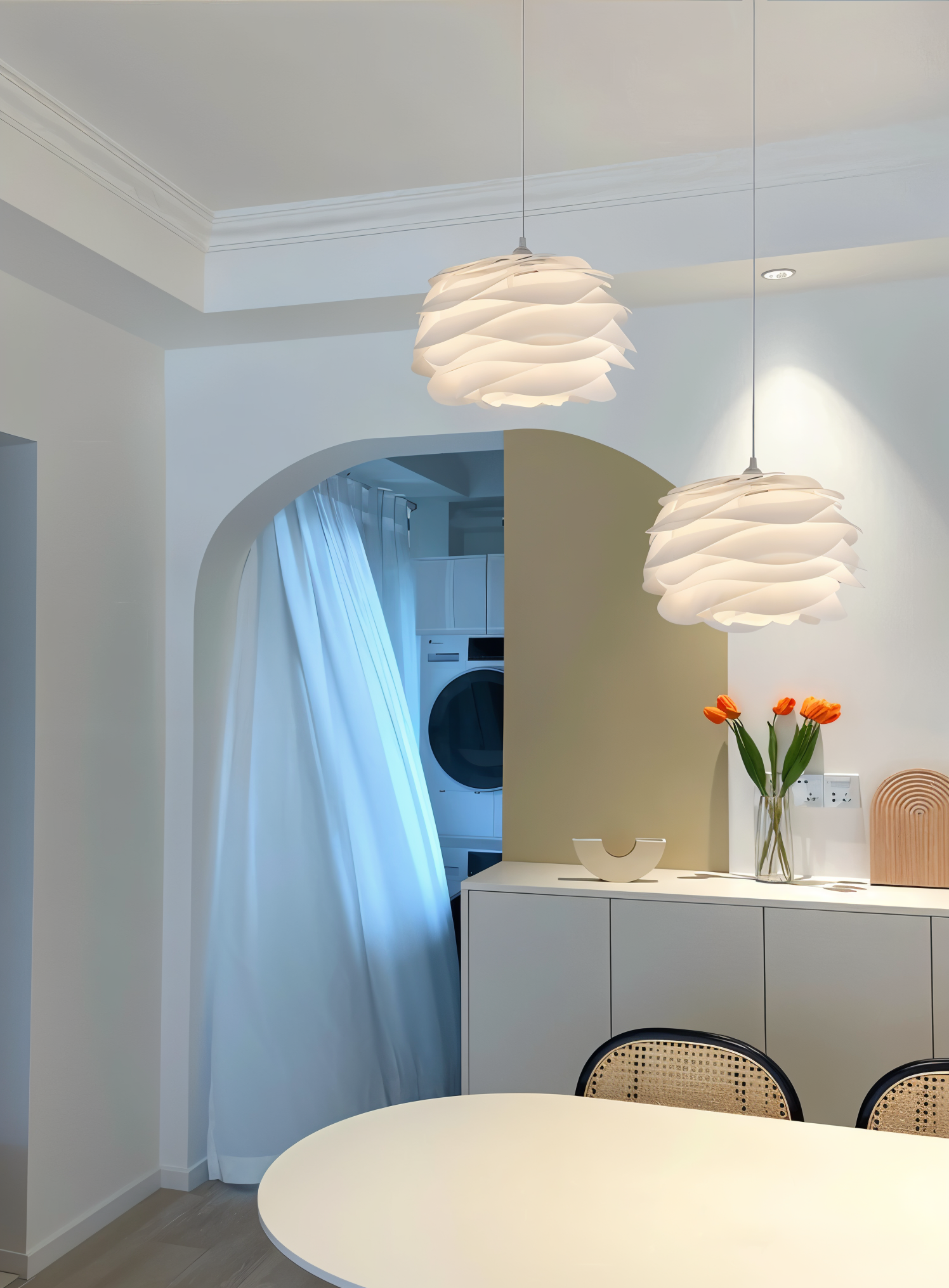 Rosy Pendelleuchte - Dekorative PVC Floral LED Hängelampe für Schlafzimmer