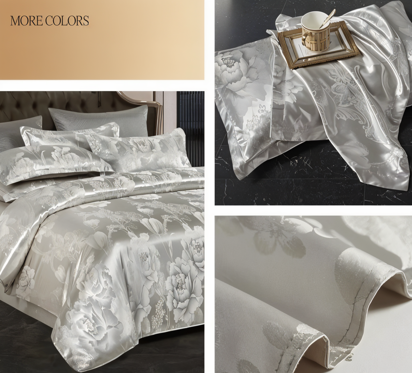 Satin Splendor Bettdecke - Bettbezug Satin - Premium Jacquard Bettwäsche - Europäisches Bettwäscheset