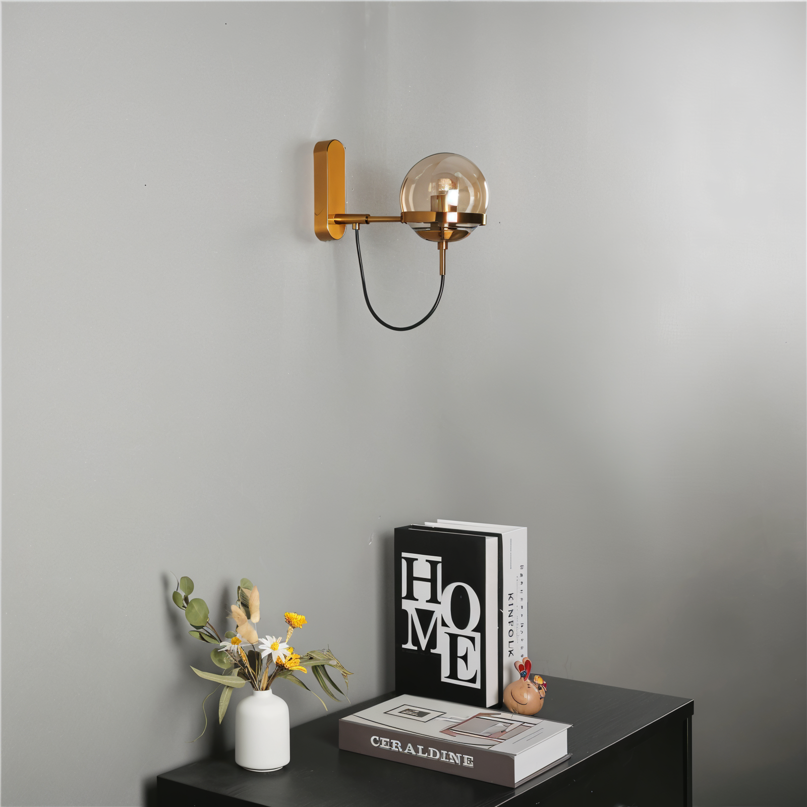 ScandiShine Wandleuchte - Globe Glas Wandlampe - Nordisches Wandleuchten Design - LED Indoor Wandleuchten