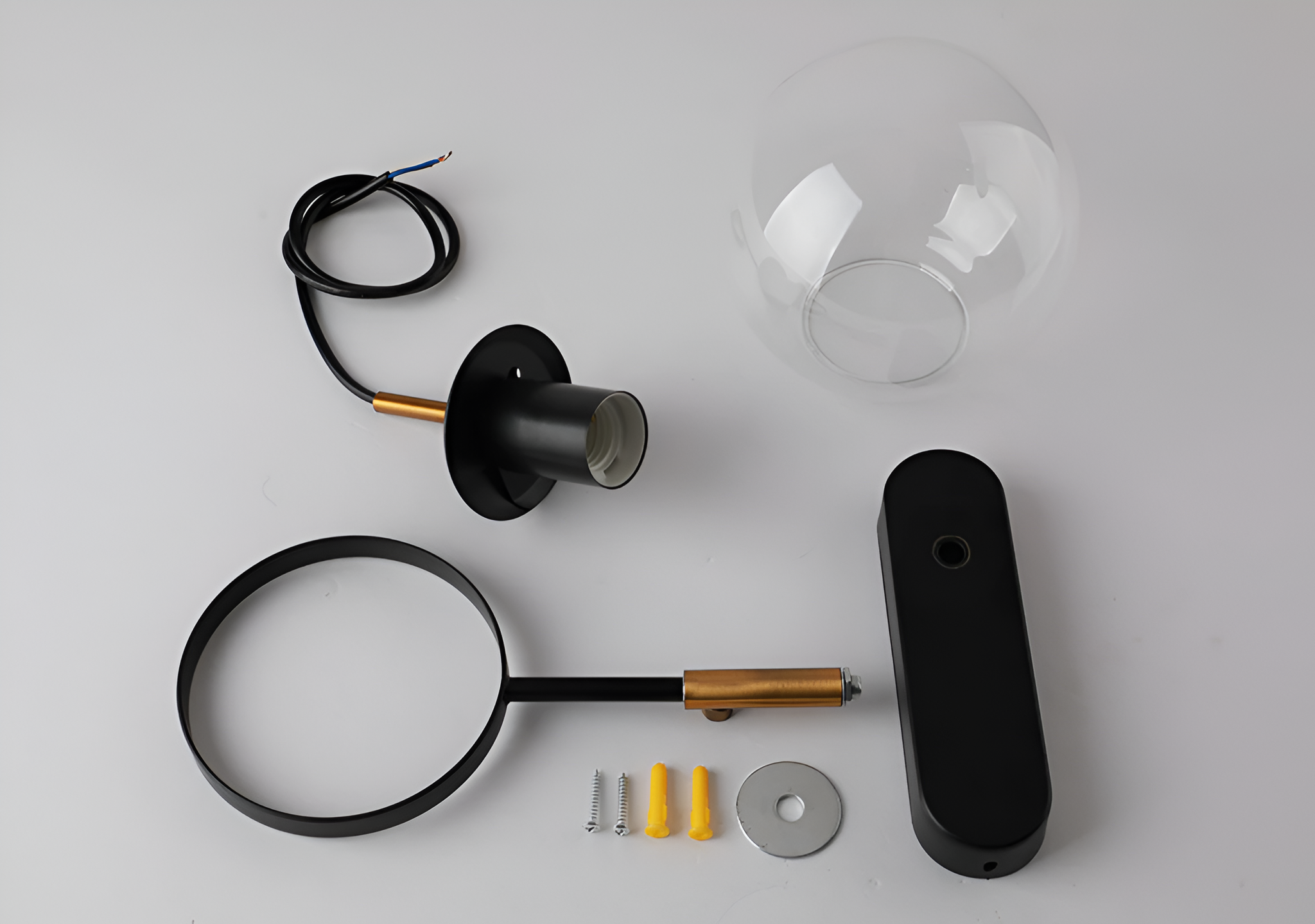 ScandiShine Wandleuchte - Globe Glas Wandlampe - Nordisches Wandleuchten Design - LED Indoor Wandleuchten