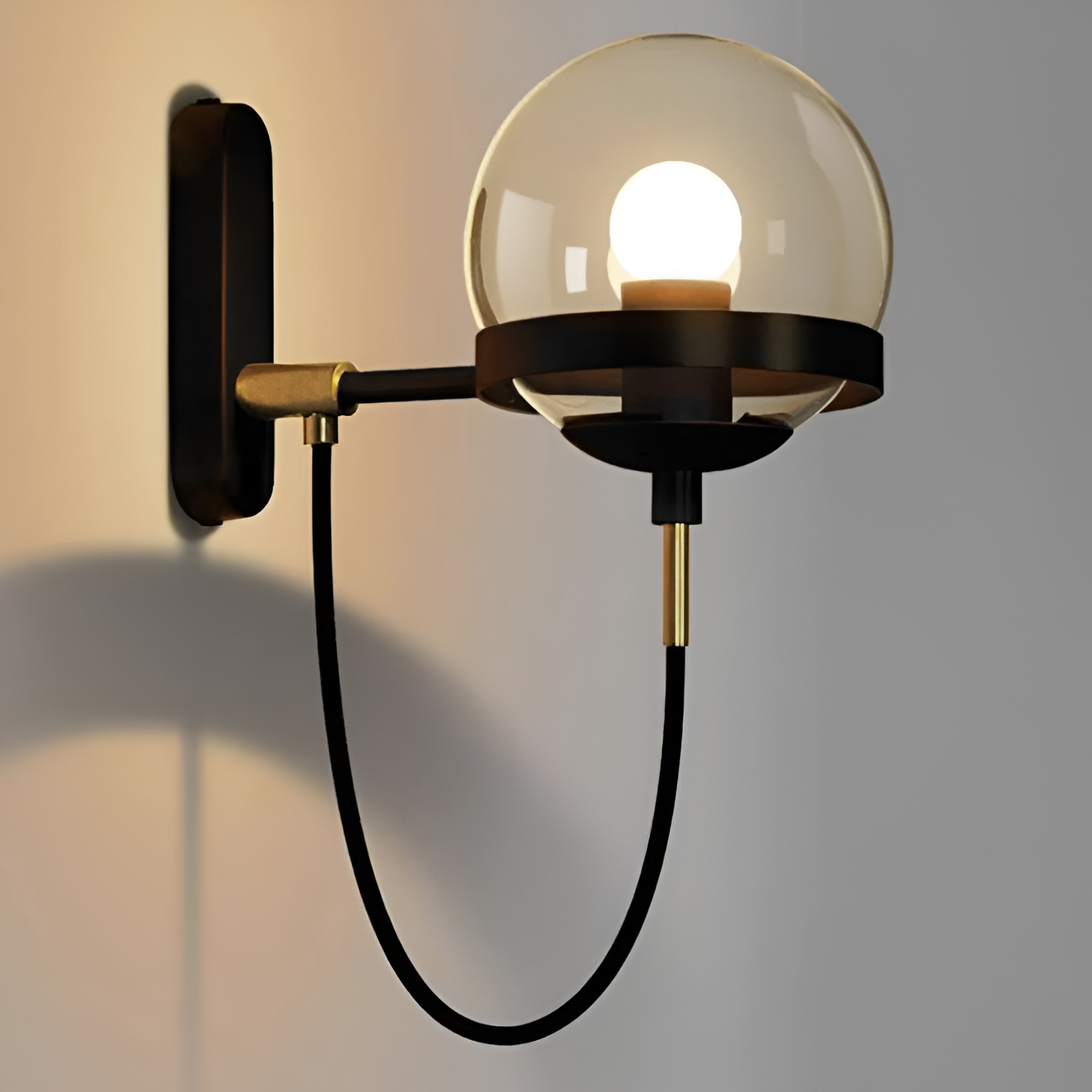 ScandiShine Wandleuchte - Globe Glas Wandlampe - Nordisches Wandleuchten Design - LED Indoor Wandleuchten