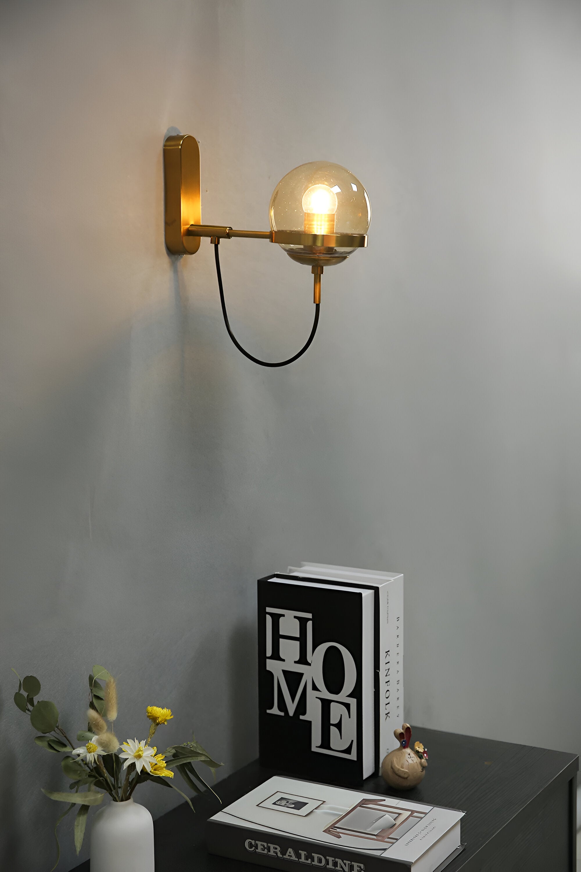 ScandiShine Wandleuchte - Globe Glas Wandlampe - Nordisches Wandleuchten Design - LED Indoor Wandleuchten