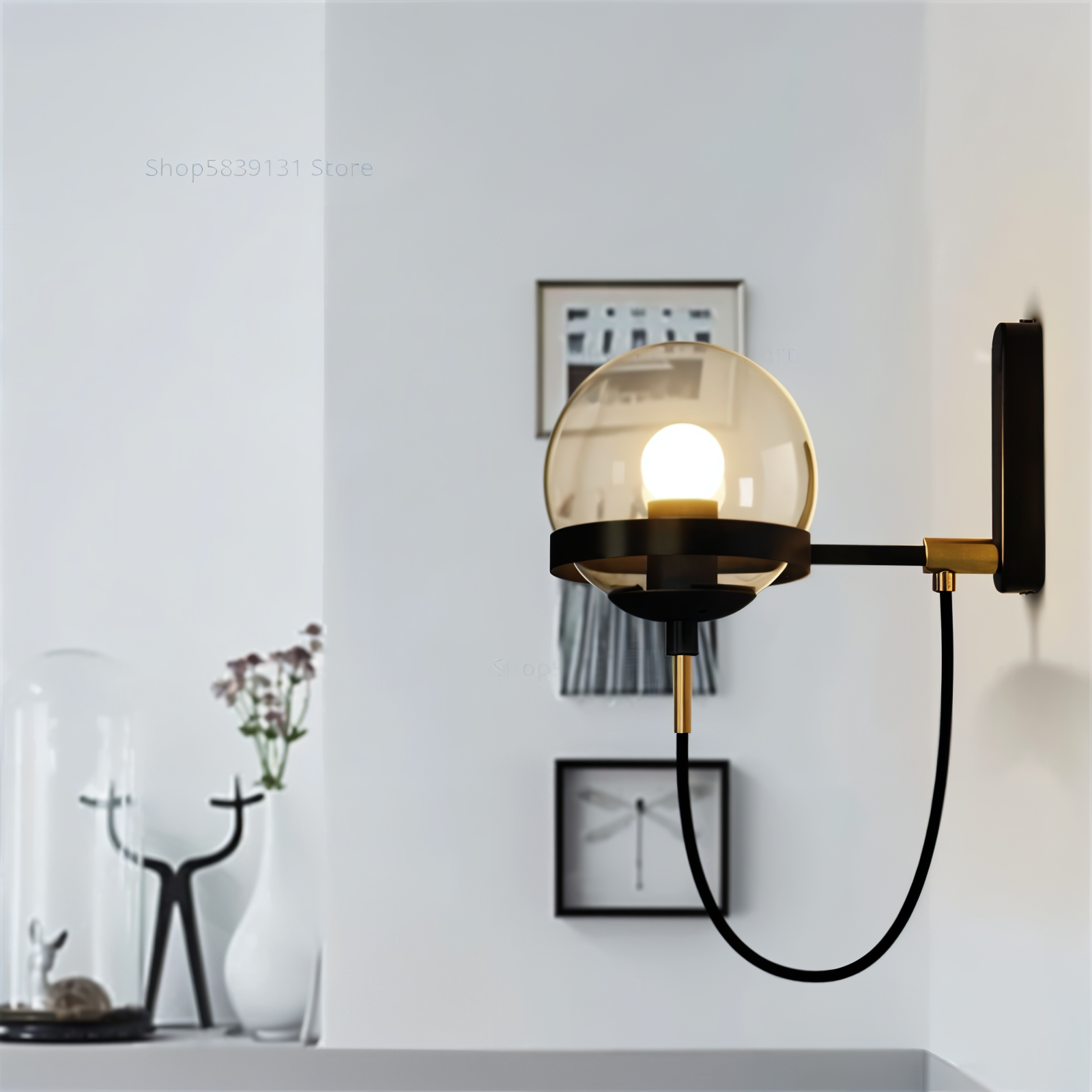 ScandiShine Wandleuchte - Globe Glas Wandlampe - Nordisches Wandleuchten Design - LED Indoor Wandleuchten