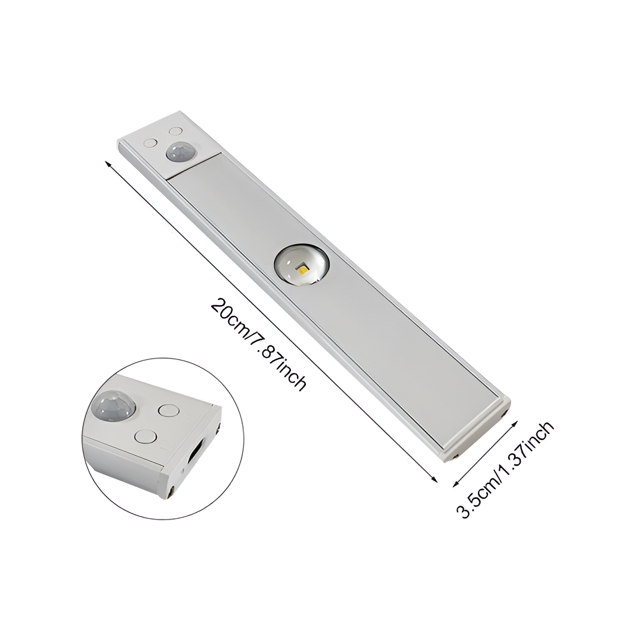 SensoBeam LED Strip - Ultradünne, USB Wiederaufladbare Aluminium Wandleuchte mit PIR Sensor