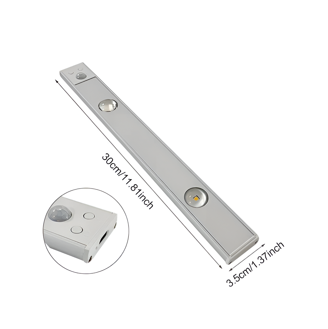 SensoBeam LED Strip - Ultradünne, USB Wiederaufladbare Aluminium Wandleuchte mit PIR Sensor