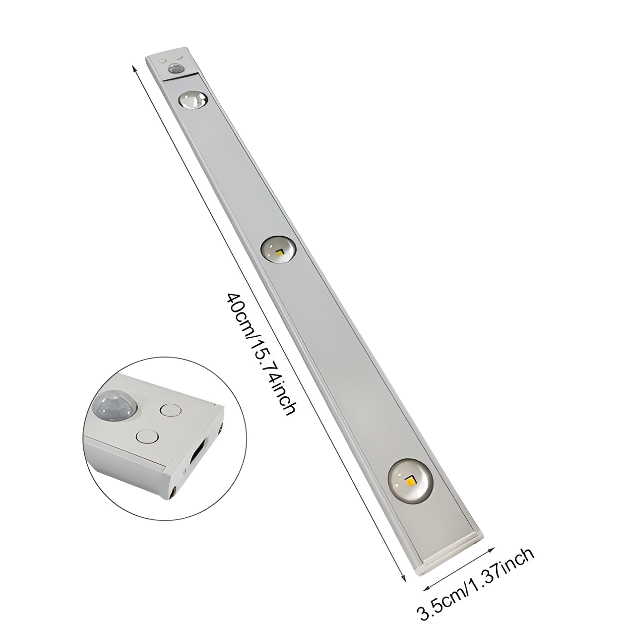 SensoBeam LED Strip - Ultradünne, USB Wiederaufladbare Aluminium Wandleuchte mit PIR Sensor