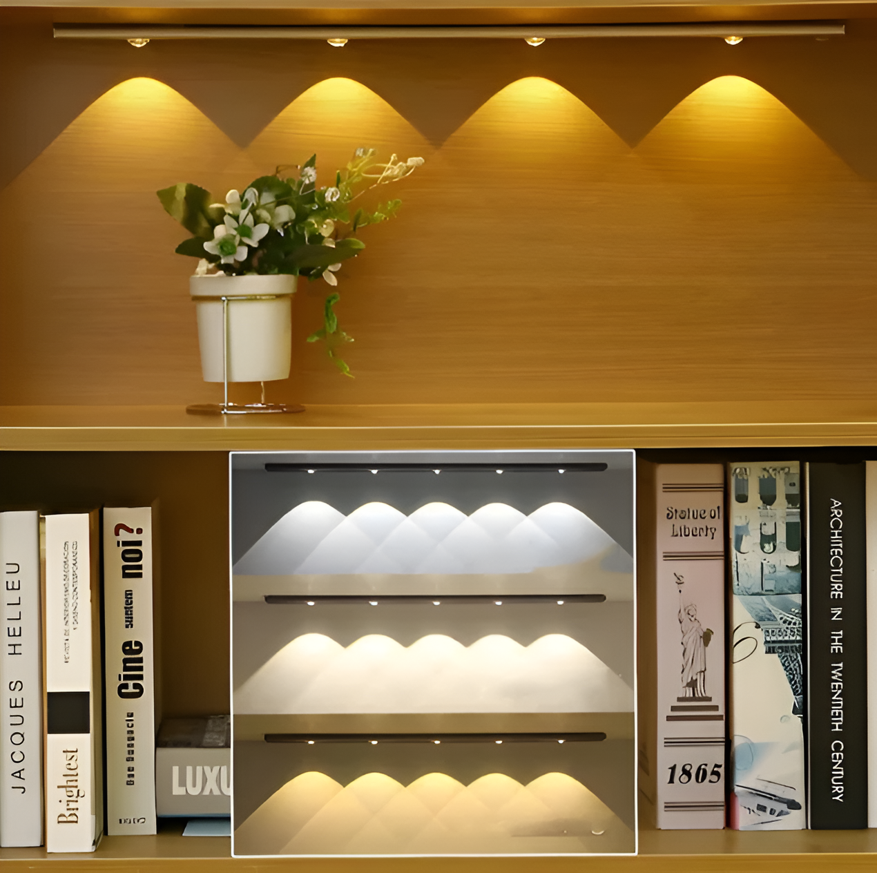 SensoBeam LED Strip - Ultradünne, USB Wiederaufladbare Aluminium Wandleuchte mit PIR Sensor