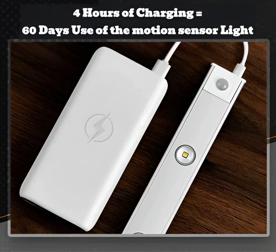 SensoBeam LED Strip - Ultradünne, USB Wiederaufladbare Aluminium Wandleuchte mit PIR Sensor